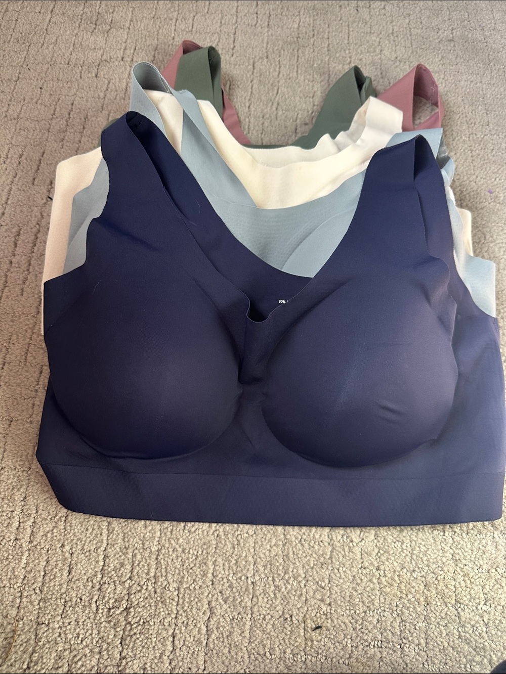 Seamless Padded V-Neck Comfort Bra - set of 5